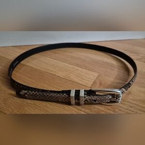 Brighton Women's ML 32 Snakeskin Pattern Belt C3618 3/4"W X 38"L EUC